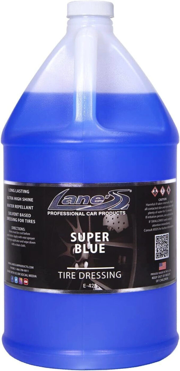 Lane's Super Blue Tire Shine Cleaner Spray for Long-Lasting Gloss (1 Pack 128oz)