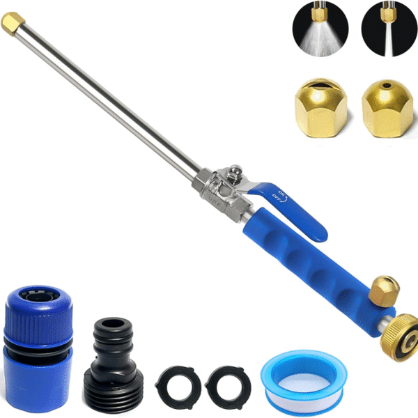 Jet Nozzle for Garden Hose High Pressure Hose Nozzle Power Washer Hoses Attachments for Garden Patio Car Pet Window with 2 Different Nozzles and Quick Connectors