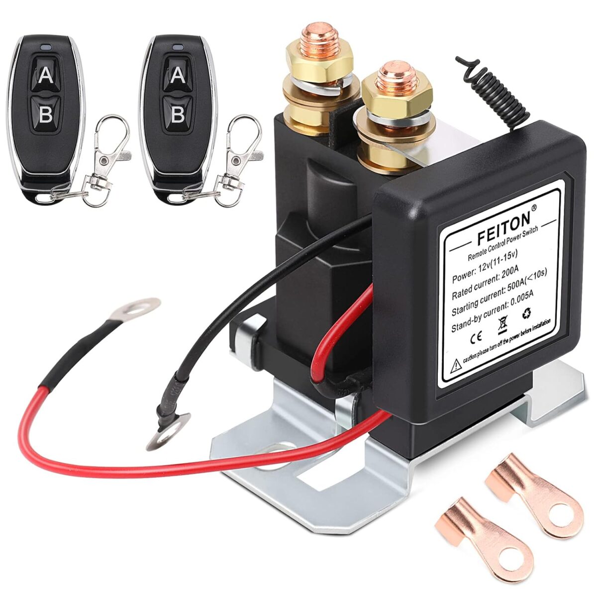 500A Starting 200A Rated High Current Battery Disconnect Switch Remote Kill Switch for Car Truck DC12V Wireless Anti-Theft Prevent Drain Isolator on off with 2 Keys - Image 1
