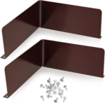 2 Pcs Gutter Valley Splash Guards Downspout Diverter Roof Rain Diverter Roofing Gutter Guards with 20 Pcs Matching Gutter Screws Rain Gutter Guards for Corner House, Brown (Bent Style) - Image 2