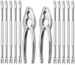 12 Pieces Seafood Tools Set Including 2 Lobster Crab Crackers and 10 Forks - Image 2