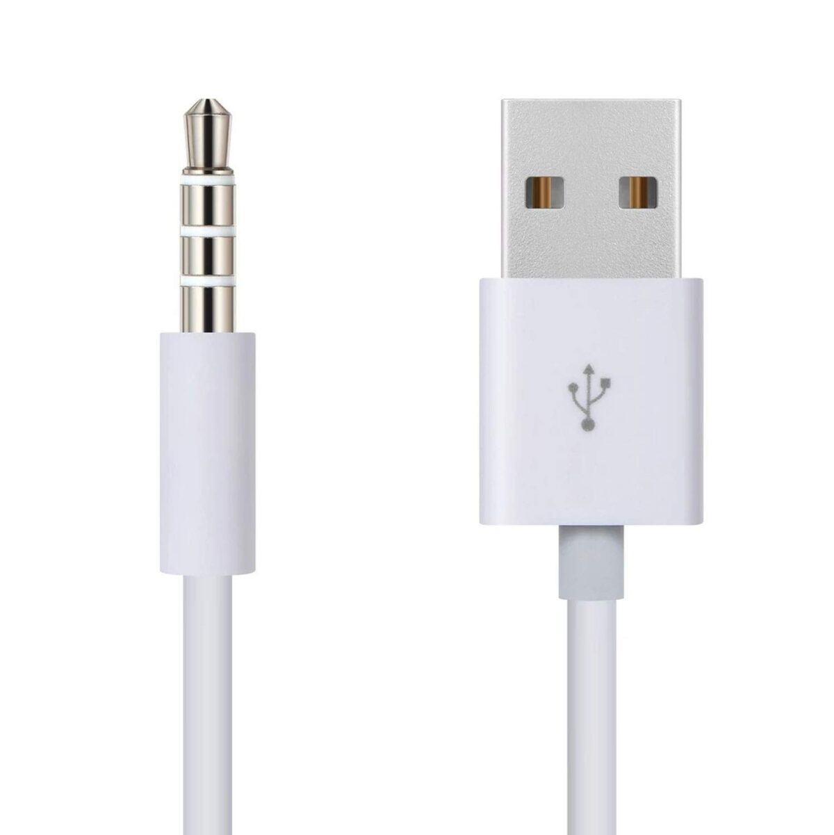 3.5Mm Male Jack to USB Charging Data Cable Compatible for SYRYN Waterproof MP3 Player, Headphones, White - Image 3