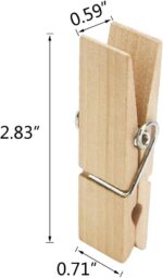 24Pcs Large Wooden Clothespins, 2.83 Inch Long 0.71 Inch Wide, Sturdy and Heavy Duty Clothes Pegs - Image 4