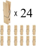 24Pcs Large Wooden Clothespins, 2.83 Inch Long 0.71 Inch Wide, Sturdy and Heavy Duty Clothes Pegs - Image 8