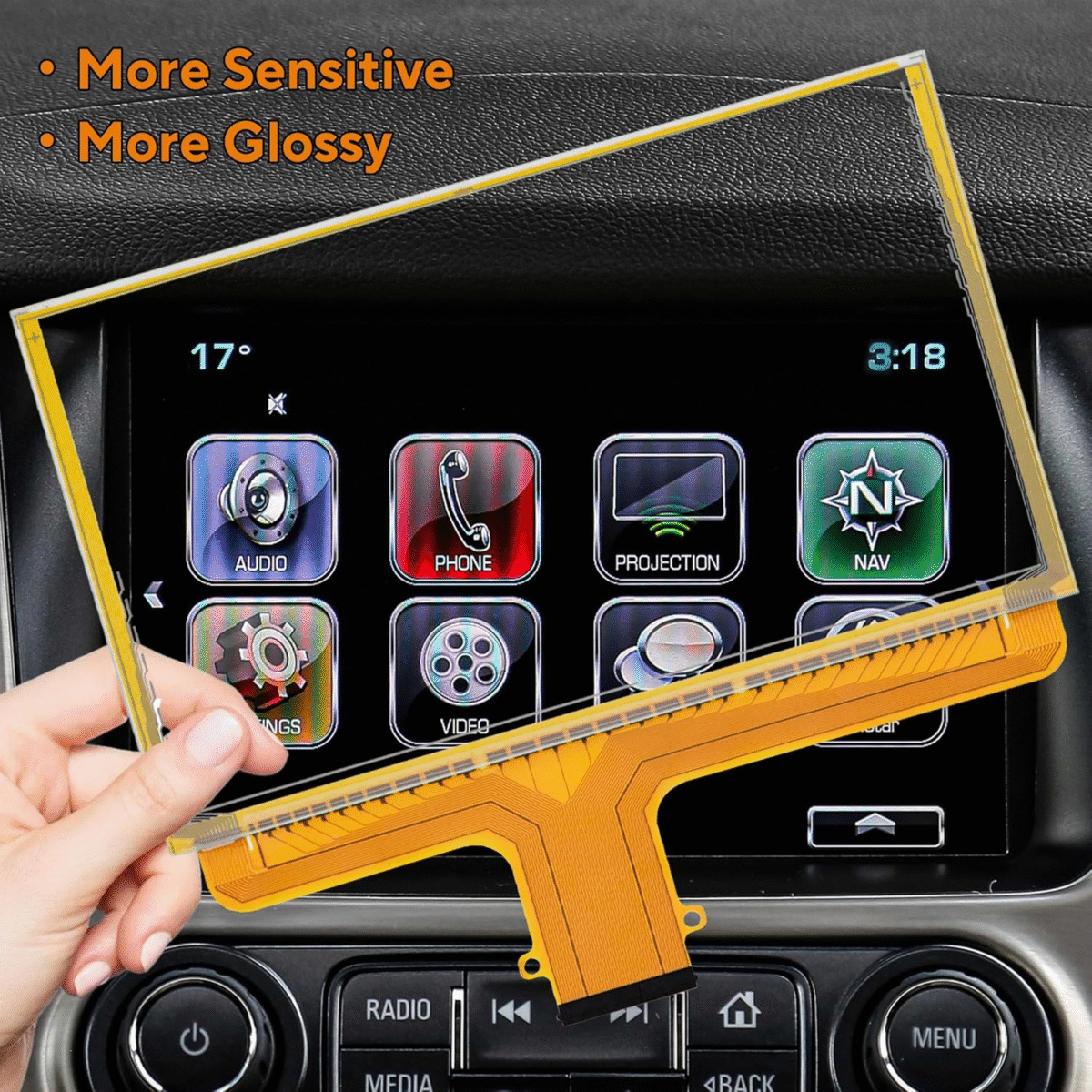 8" Touch Screen Digitizer Replacement for 2015 2016 2017 2018 GMC Yukon Sierra Acadia Canyon Chevy Suburban Silverado Tahoe Replace DJ080PA-01A - Image 7