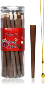 GORDON Pre Roles | Flavored King Size Fruit Pre Roll Cone | 72 Pack | Cherry Flavored Cone with Filter Tips
