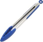 Premium Silicone Cooking Tongs, 12 Inch, Blue