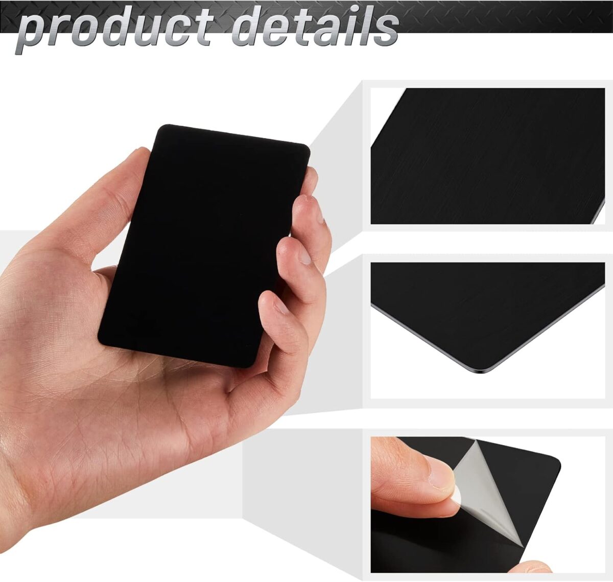Blank Metal Business Cards Thickness 0.8 Mm Metal Laser Engraving Cards for House Office Customer DIY Gift Plate Invitations, 86 X 54 Mm, Black(30 Pcs) - Image 5