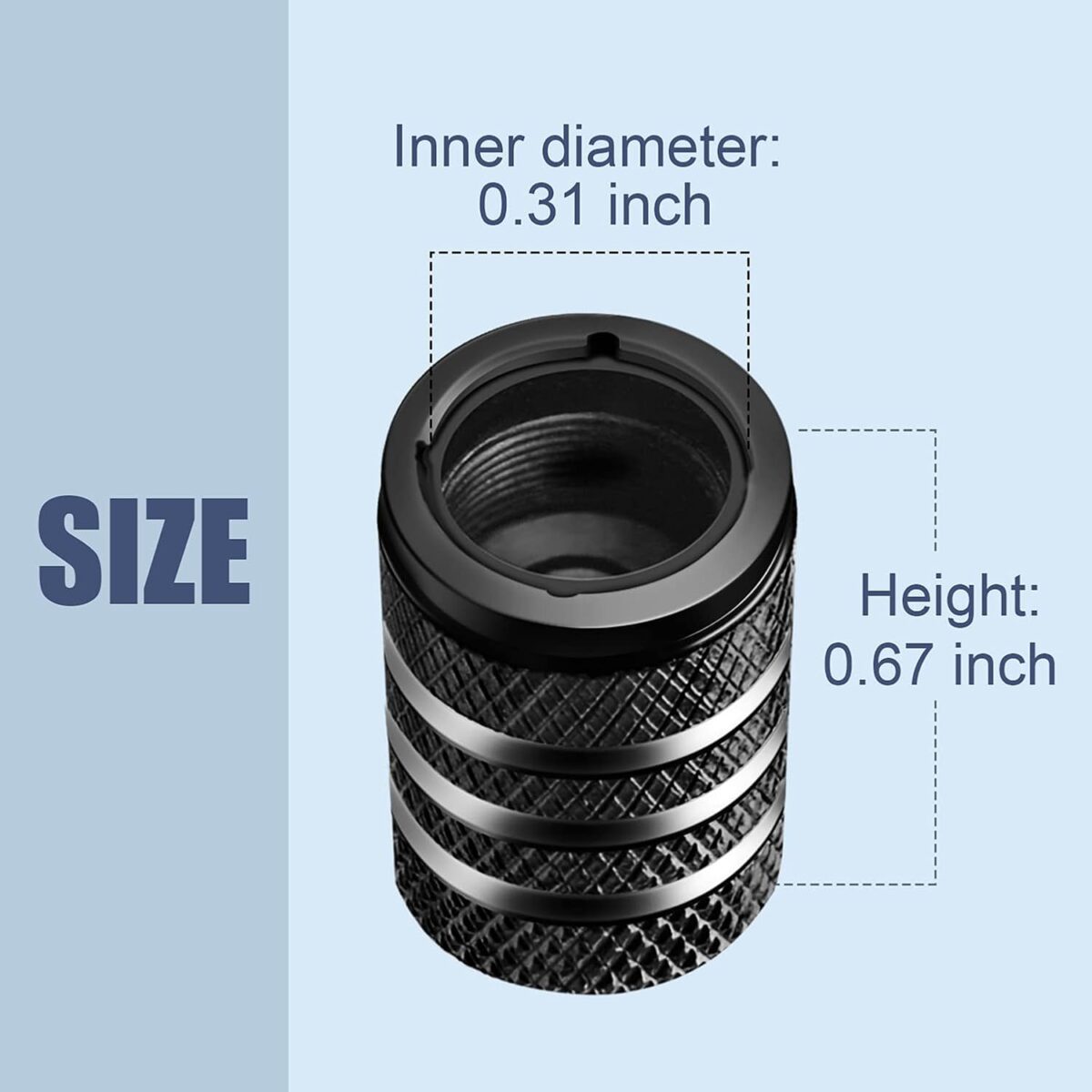 Tire Valve Stem Cap Cover - (5 Pack) Tire Air Caps Metal with Plastic Liner Corrosion Resistant Leak-Proof for Car Truck Motorcycle SUV and Bike Black - Image 4