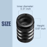 Tire Valve Stem Cap Cover - (5 Pack) Tire Air Caps Metal with Plastic Liner Corrosion Resistant Leak-Proof for Car Truck Motorcycle SUV and Bike Black - Image 4