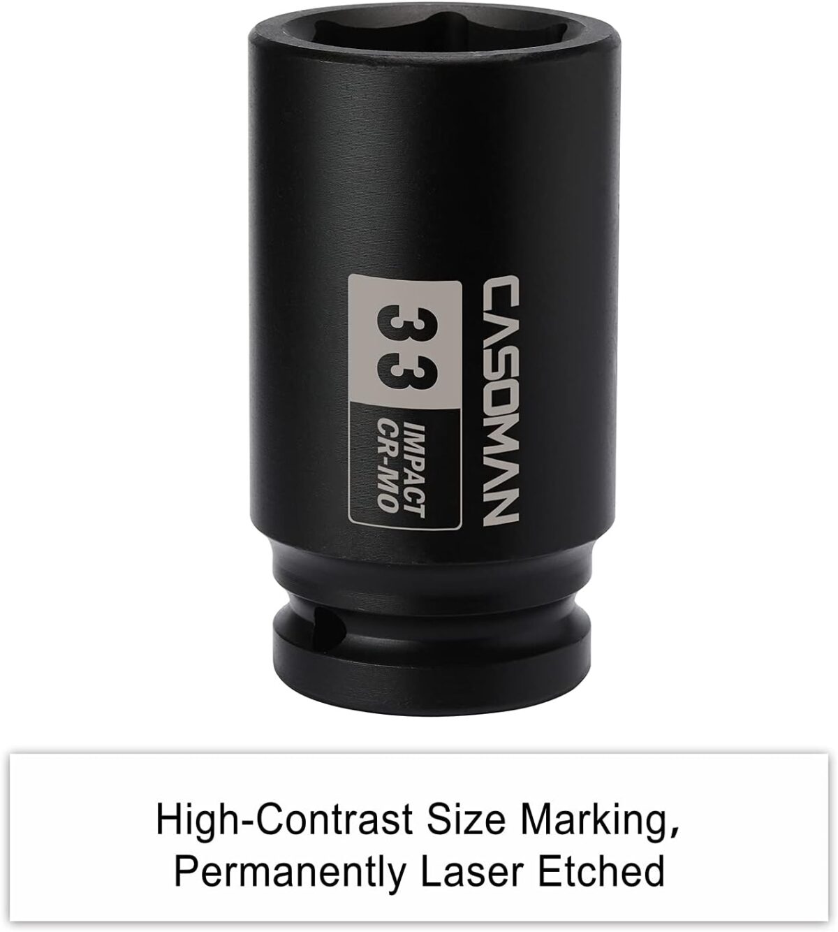 3/4" Drive X 33 Mm Deep 6 PT Impact Socket, CR-MO, 3/4-Inch Drive 6 Point Axle Nut Socket for Easy Removal of Axle Shaft Nuts (33MM) - Image 6