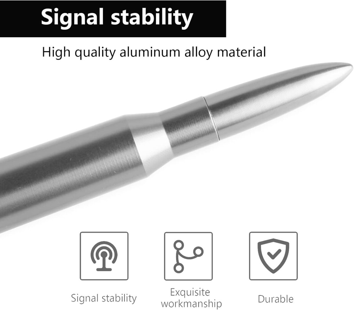 1 PC Car Truck Bullet Antenna, Radio Antenna Replacement, Fit for Chevy Silverado 1500 2500 3500 HD Avalanche GMC Sierra 1500 2500 3500 Denali Heavy Duty Pickup Trucks Accessories (Silver) - Image 4