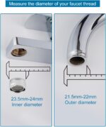 Faucet Adapter Kit, Swivel Aerator Adapter to Connect Garden Hose - Multi-Thread Kitchen Sink Faucet to Garden Hose Adapter 3/4 Inch - Chrome Finished - Image 5