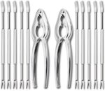 12 Pieces Seafood Tools Set Including 2 Lobster Crab Crackers and 10 Forks