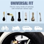 Tire Valve Stem Cap Cover - (5 Pack) Tire Air Caps Metal with Plastic Liner Corrosion Resistant Leak-Proof for Car Truck Motorcycle SUV and Bike Black - Image 6