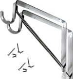 Welded HEAVY DUTY Closet Rod & Shelf Support Bracket - 2 Pack -Chrome