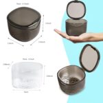 Upgraded Denture Bath Box Cup, No-Leak Denture Case,Retainer Cleaning Box, Complete Clean Care for Dentures, Clear Braces, Mouth Guard, Night Guard & Retainers (Transparent Grey) - Image 4