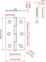 20Pcs Stainless Steel Folding Hinges 3 Inch Door and Window Hinges Assigned 120 Screws - Image 3