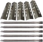 SC0500701 (5-Pack) SA3041 (5-Pack) 16 7/8" Stainless Steel Heat Plate & Stainless Steel Burner Replacement for Ducane 5 Burner 30500701,30500097,30400045,30500702,30400043,30400042 Gas Grill