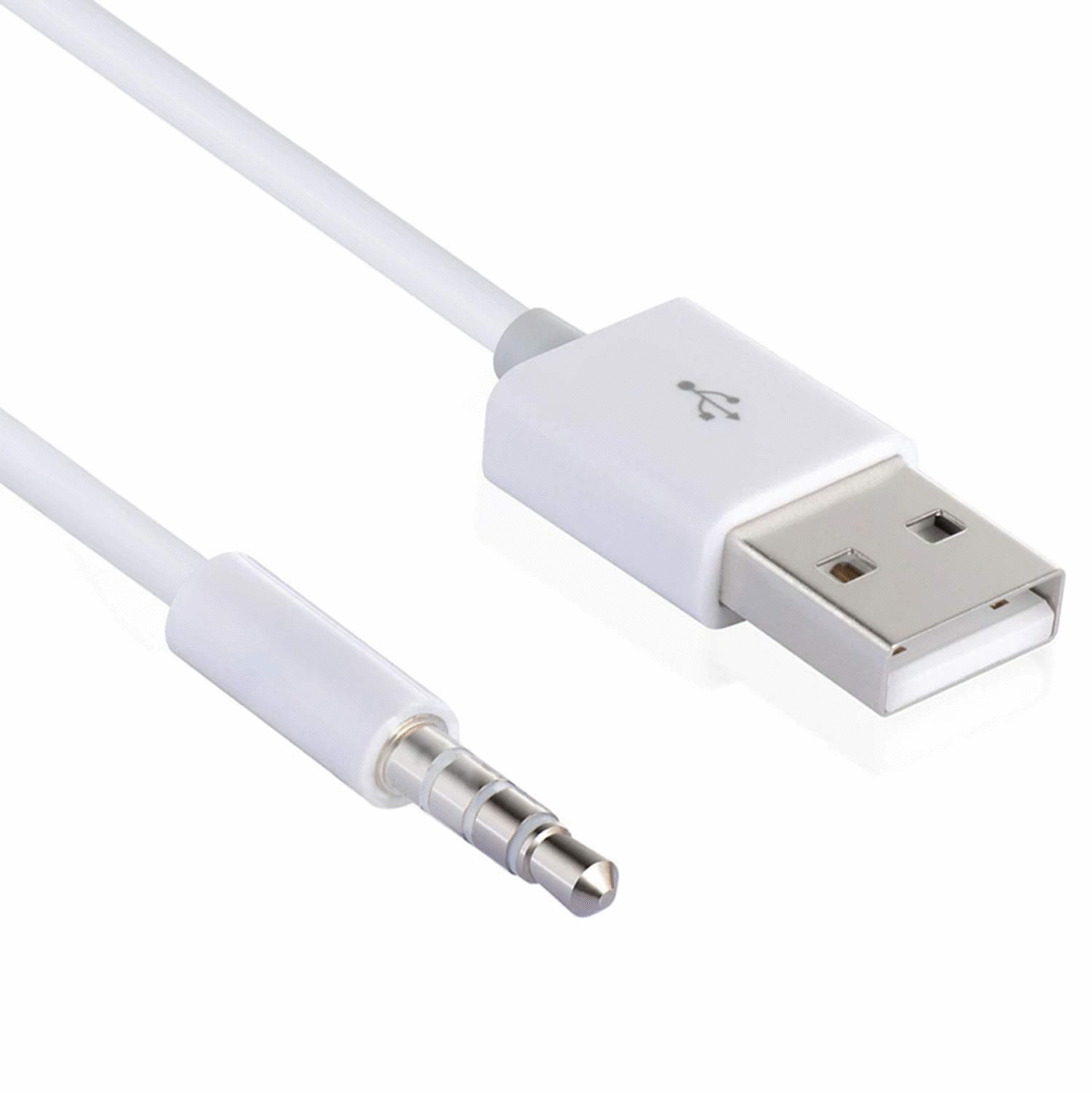 3.5Mm Male Jack to USB Charging Data Cable Compatible for SYRYN Waterproof MP3 Player, Headphones, White - Image 2