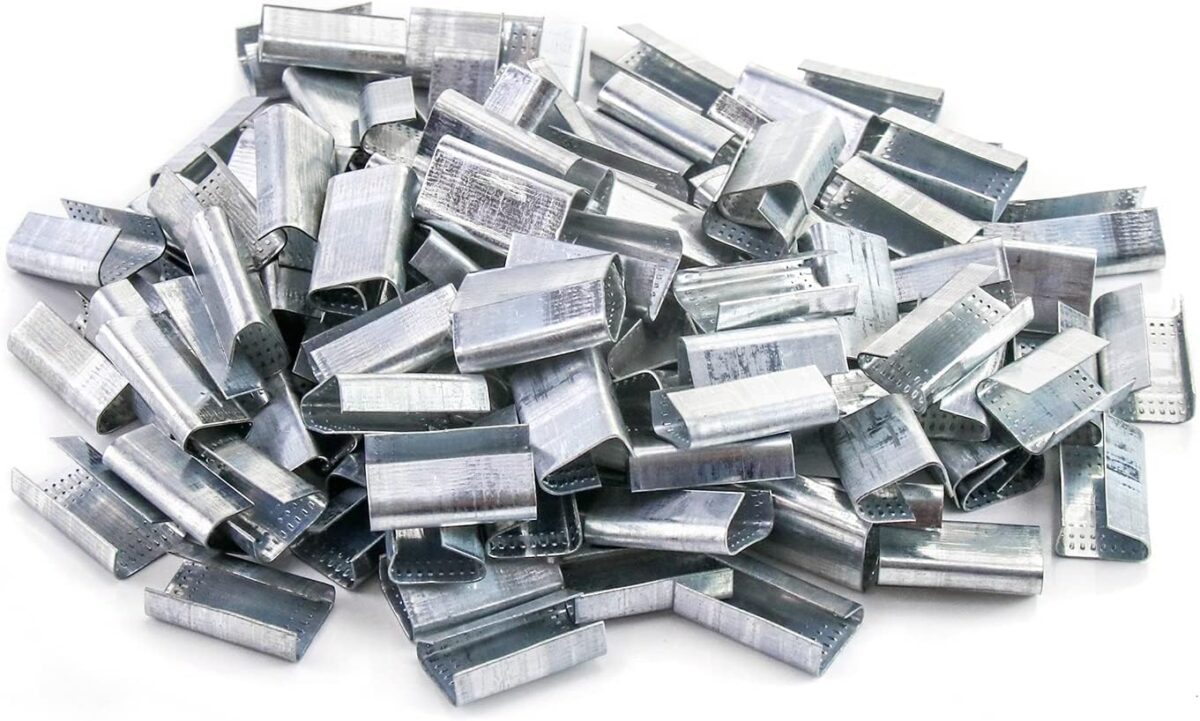 Seals for 1/2" Strap Width Steel Strapping, 500 Pcs Metal Clips for Firmly Securing Packaging and Pallet Banding, Fix Large and Medium-Sized Loads for Storage and Transportation - Image 8