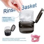Upgraded Denture Bath Box Cup, No-Leak Denture Case,Retainer Cleaning Box, Complete Clean Care for Dentures, Clear Braces, Mouth Guard, Night Guard & Retainers (Transparent Grey) - Image 6