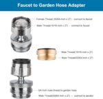Faucet Adapter Kit, Swivel Aerator Adapter to Connect Garden Hose - Multi-Thread Kitchen Sink Faucet to Garden Hose Adapter 3/4 Inch - Chrome Finished - Image 3
