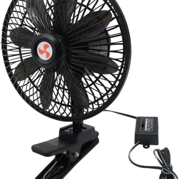 8” Car Truck RV Clip Fan,12 Volt Truck Fans That Blow Cold Air,12V RV Cooling Fan with 2-Speed Switch,Car Cigarette Lighter Cord Length 5FT