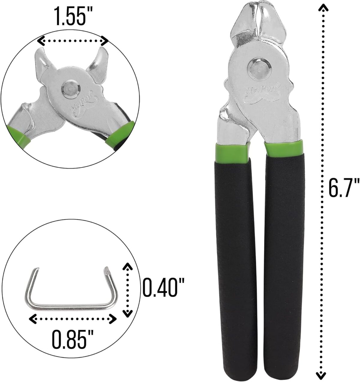 Hog Ring Pliers Kit - 110 Pack 3/4" Galvanized Rings & Pliers for Fencing & Automotive Upholstery - Image 4