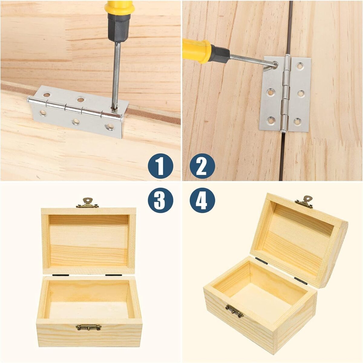 20Pcs Stainless Steel Folding Hinges 3 Inch Door and Window Hinges Assigned 120 Screws - Image 5