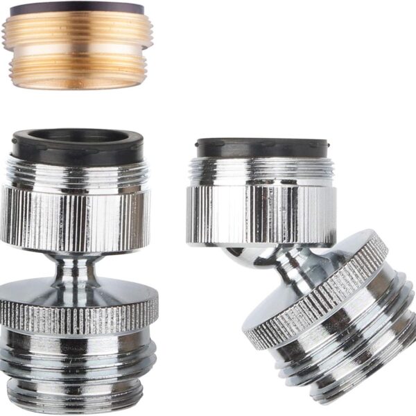 Faucet Adapter Kit, Swivel Aerator Adapter to Connect Garden Hose - Multi-Thread Kitchen Sink Faucet to Garden Hose Adapter 3/4 Inch - Chrome Finished