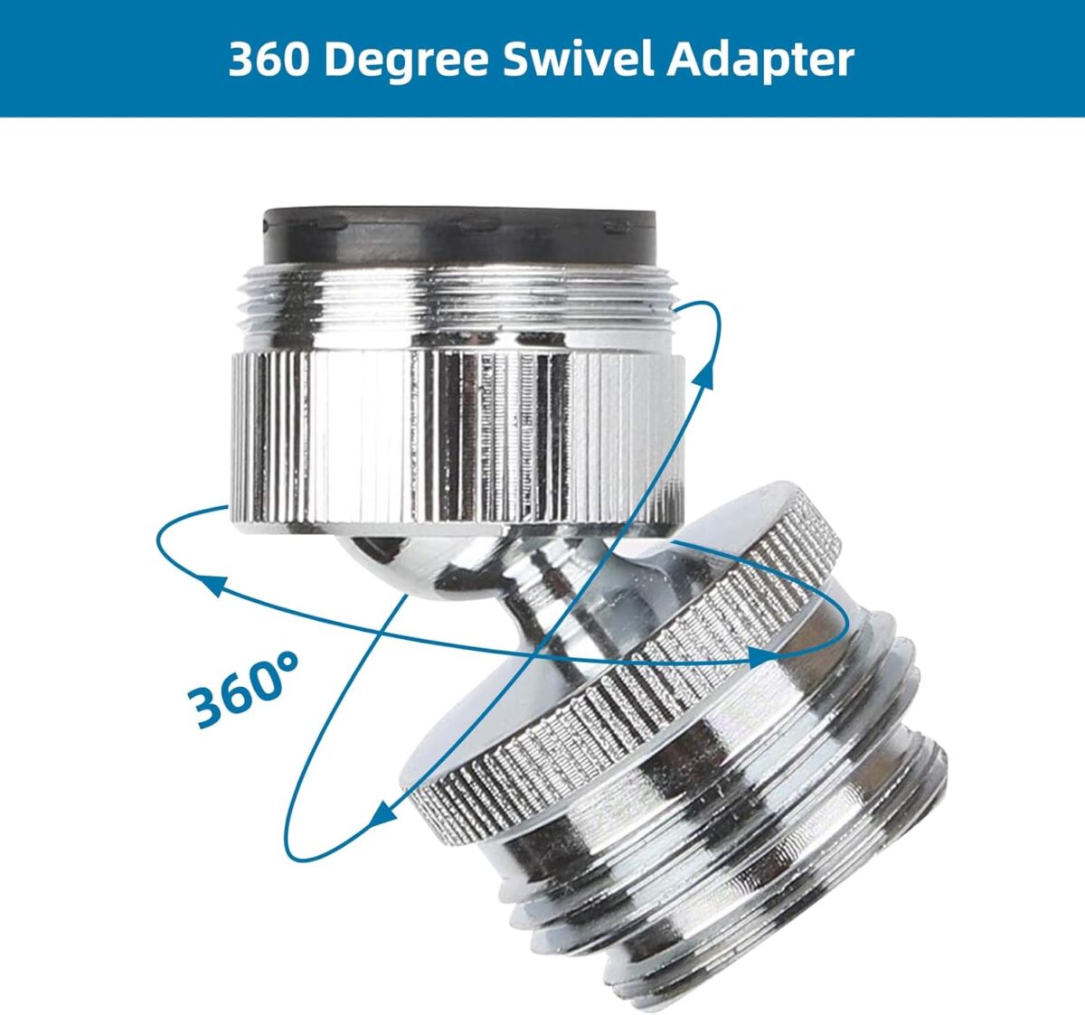 Faucet Adapter Kit, Swivel Aerator Adapter to Connect Garden Hose - Multi-Thread Kitchen Sink Faucet to Garden Hose Adapter 3/4 Inch - Chrome Finished - Image 6