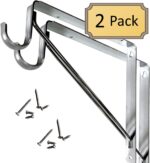 Welded HEAVY DUTY Closet Rod & Shelf Support Bracket - 2 Pack -Chrome - Image 4