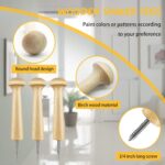24PCS Wooden Shaker Peg Wood Screw-3.7 Inch on Shaker Pegs Unfinished Wood Shaker Racks for Hanging Clothes Hats Towel Paint DIY(24PCS) - Image 4