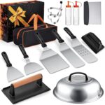 Griddle Accessories Kit, Flat Top Griddle Accessories for Blackstone, Professional round Melting Dome with Cast Iron
