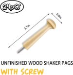 24PCS Wooden Shaker Peg Wood Screw-3.7 Inch on Shaker Pegs Unfinished Wood Shaker Racks for Hanging Clothes Hats Towel Paint DIY(24PCS) - Image 3