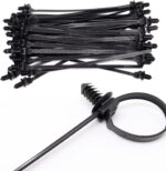 Benliu 20Pcs Cable Zip Ties, 8.3X0.2 Inch Heavy Duty Nylon Push Mount Self Locking Assortment for Indoor Wire Tying, Black