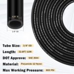 3/8 Brass DOT Air Fittings with 32.8FT 3/8" DOT Air Line Kit Quick Connect DOT Air Line Fittings and PA12 Pneumatic Tubing for Semi Truck Trailer or Industrial Air System - Image 4
