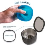Upgraded Denture Bath Box Cup, No-Leak Denture Case,Retainer Cleaning Box, Complete Clean Care for Dentures, Clear Braces, Mouth Guard, Night Guard & Retainers (Transparent Grey) - Image 7