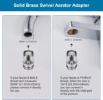 Faucet Adapter Kit, Swivel Aerator Adapter to Connect Garden Hose - Multi-Thread Kitchen Sink Faucet to Garden Hose Adapter 3/4 Inch - Chrome Finished - Image 4