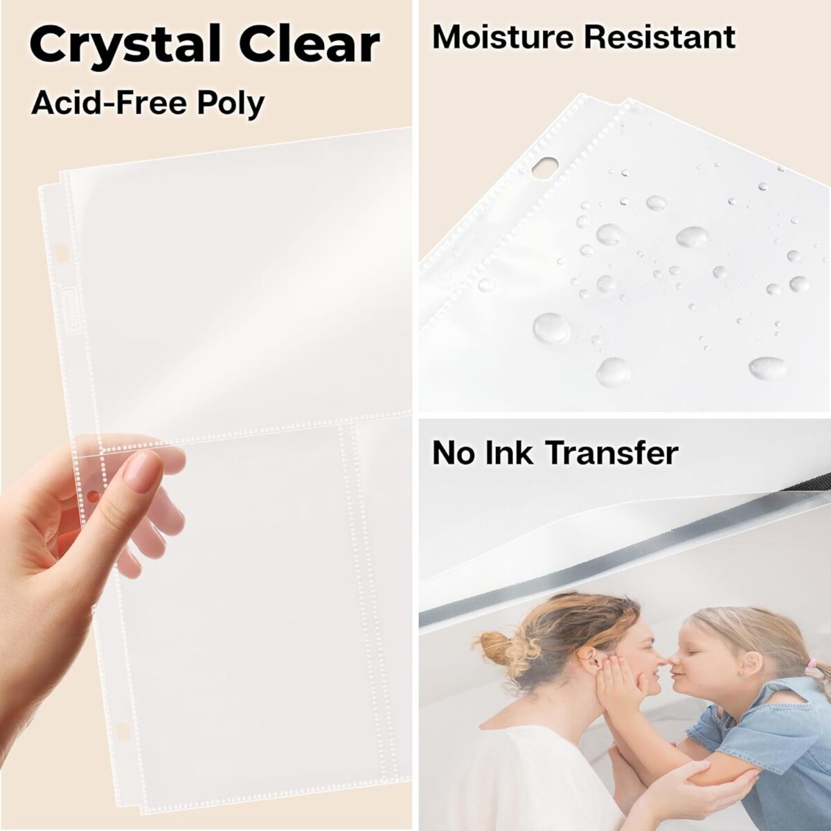 Photo Sleeves for 3-Ring Binder, (4X6 Mixed Format, 25 Pack) for 150 Pictures, Each Photo Page Sheet Holds Six 4 X 6 Pictures or Postcards, Acid-Free Poly 4X6 Album Refill Pages - Image 6