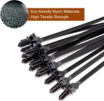 Benliu 20Pcs Cable Zip Ties, 8.3X0.2 Inch Heavy Duty Nylon Push Mount Self Locking Assortment for Indoor Wire Tying, Black - Image 4