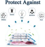 12 Pack Vacuum Storage Bags, Space Saver Bags (4 Jumbo/4 Large/4 Medium/1 Automatic Pump) Compressed Storage Bags for Clothing, Comfort Items and Blankets - Image 8