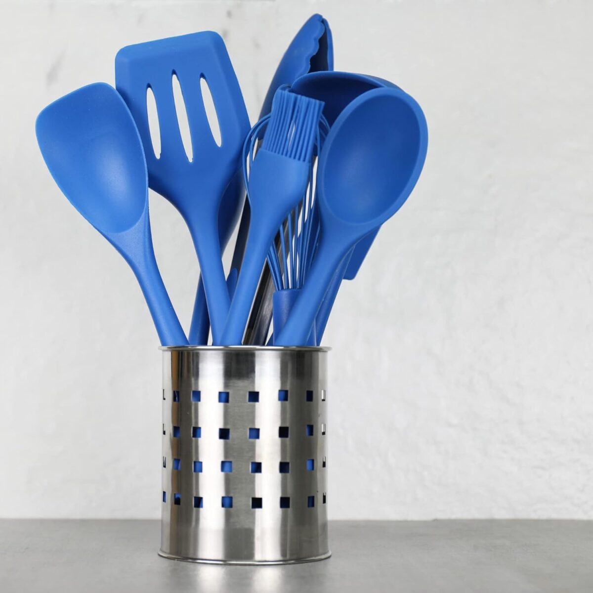 Premium Silicone Cooking Tongs, 12 Inch, Blue - Image 4