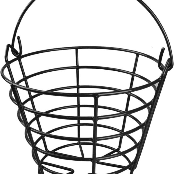 Golf Ball Metal Range Basket Golfball Container with Handle - Holds Contain 50 Balls