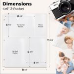 Photo Sleeves for 3-Ring Binder, (4X6 Mixed Format, 25 Pack) for 150 Pictures, Each Photo Page Sheet Holds Six 4 X 6 Pictures or Postcards, Acid-Free Poly 4X6 Album Refill Pages - Image 3