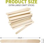 8”100Pcs  Jumbo Wooden Craft Sticks Wooden Popsicle Craft Sticks Stick Treat Sticks Ice Pop Sticks for DIY Crafts，Home Art Projects, Classroom Art Supplies - Image 6