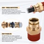 3/8 Brass DOT Air Fittings with 32.8FT 3/8" DOT Air Line Kit Quick Connect DOT Air Line Fittings and PA12 Pneumatic Tubing for Semi Truck Trailer or Industrial Air System - Image 5