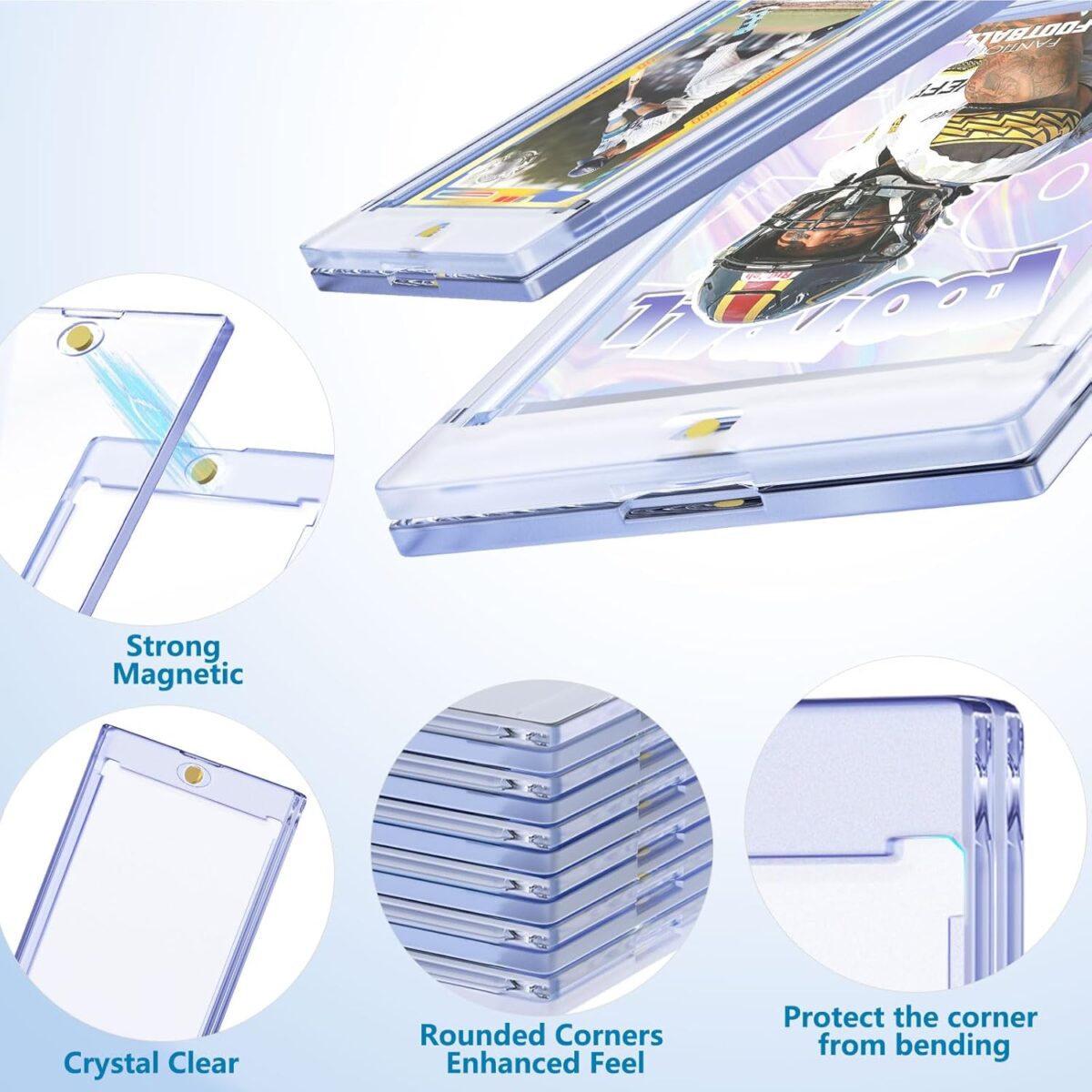 24 Ct Magnetic Card Holder for Trading Cards, 35PT Baseball Card Case Magnet Toploaders Sports Card Protectors with UV Protection Fit for TCG, Game Cards, Football Cards - Image 5