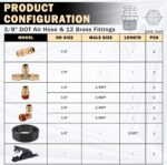 3/8 Brass DOT Air Fittings with 32.8FT 3/8" DOT Air Line Kit Quick Connect DOT Air Line Fittings and PA12 Pneumatic Tubing for Semi Truck Trailer or Industrial Air System - Image 3